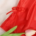 thumbnail image 3 of Ame Sexy Suspenders V-neck Solid Color Nightdress Soft Silk Fabric Design With Lace Trim, 3 of 8