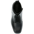 thumbnail image 5 of Journee Womens Kalindi Lace Up and Zip Entry Square Toe Booties, Widths Available, 5 of 10