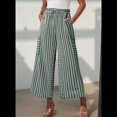 thumbnail image 4 of Pantalones Anchos de Verano para Mujer, Cómodos, Color Verde , Talla XXL, 4 of 5