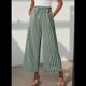 thumbnail image 4 of Pantalones Anchos de Verano para Mujer, Cómodos, Color Verde , Talla M, 4 of 5