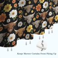 thumbnail image 6 of Black Highland Cow Flower Pattern Shower Curtain 72"x84" ,Bathroom Decorative Shower Curtains Set with 12 Hooks,Modern Waterproof Washable Shower Curtain, 6 of 6