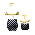 thumbnail image 2 of MAWCLOS Mommy And Me Parent-child Swimsuit Sleeveless Family Matching Swimwear Two Piece Wire-free Swim Bikini Set Ruffled Beach Yellow White 140, 2 of 4