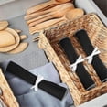 thumbnail image 3 of Anti-Tarnish Silverware Storage Bags 6-Pack, Felt Organizer Roll for Utensils, Knives, Spoons - Black Protective Cases, 3 of 5