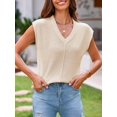 thumbnail image 4 of Suéter Saodimallsu para mujer, manga corta de verano, cuello en V, 4 of 6