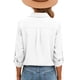 thumbnail image 5 of Camisas de Manga Larga para las Mujeres Botón de Solapa de Ajuste Suelto Delantero Blusa de Túnica de Imitación de Lino, Camisas de Manga Larga para las Mujeres Bajo Scrubs, 5 of 7