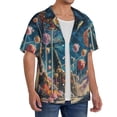 thumbnail image 2 of Fotbe Starry Sky Planet Lollipop Camisa Estampada de Manga Corta para Hombre, Casual de Verano, Estilo Playero, Sin Arrugas-Small, 2 of 5