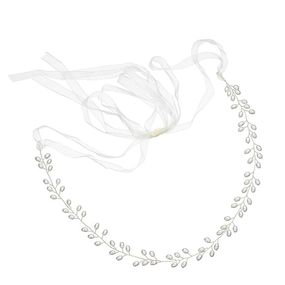 Raindrops Wedding Dress Belt in Golden Embellished Ribbon for Bride and Formal Use