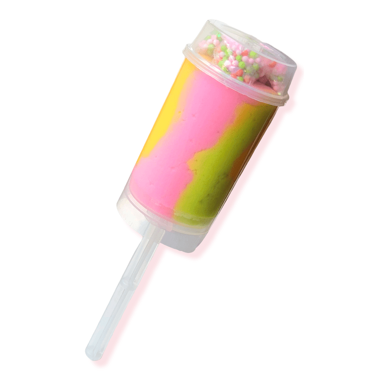 Rainbow Sherbet Push Pop 3oz Handmade Cloud Slime with Foam Beads