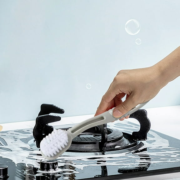 Stiff Nylon Bristle Cleaning Brush - Multi-Surface Scrubber for Grout, Tile, Floors & Crevices, 22cm Heavy-Duty Scraper & Detail Brush, 1-Pack