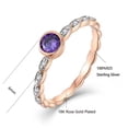 thumbnail image 3 of CAUER Amethyst Statement Ring – 18K Rose Gold Plated, VVS Clarity, Anniversary Gift, 6-Month Warranty Included, 3 of 4