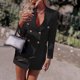 thumbnail image 1 of Pntutb Mujer Slim Fit Manga Larga Doble Botonadura Elegante Largura Media Blazer Pntutb Pntutb-1247, 1 of 7