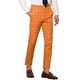 thumbnail image 5 of Pantalones de vestir de corte slim a cuadros para hombre con bolsillos 30 naranja, 5 of 6