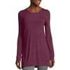 Women's Hanes Lightweight Space-Dye Vented Tunic COLOR Plum Port Spacedye SIZE X LARGE