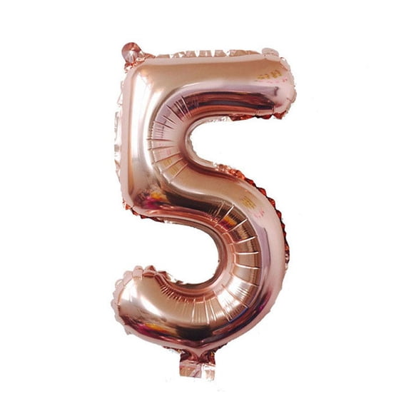 Rose Golden Large Balloon for Anniversary Birthday Party Decoartion(Number 5)