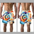 thumbnail image 3 of luoweisi Men's Beach Shorts Quick Dry Swim Trunks with Mesh Lining Geometry S, 3 of 5