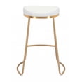 thumbnail image 6 of Set of Two White and Gold Modern Glam Geo Backless Counter Stools, 6 of 9