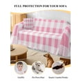 thumbnail image 4 of Pink Checkered Sofa Covers for 2-3 Cushion Couch L-Shaped Sectional, Pink White Buffalo Plaid Washable Sofa Covers Slipcover for Living Room Furniture, Couch Cover Blanket 71"x134", 4 of 9