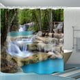 thumbnail image 3 of Bathroom Uses Stream Waterfall 3D Shower Curtain, Bathtub Uses Luxury Standard Shower Curtain, Waterproof Washable Fabric Shower Curtain with 12 White Hooks, 72x72 Inches., 3 of 6