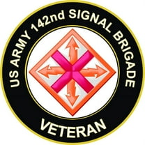 3.8 Inch U.S. Army 142nd Signal Brigade Veteran Sticker Decal