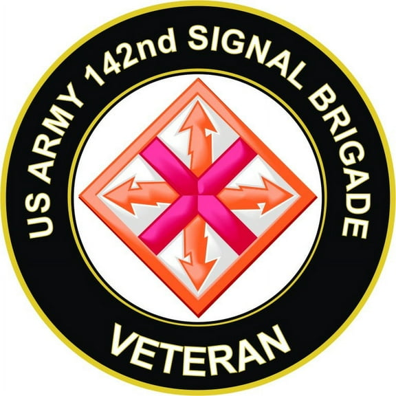 3.8 Inch U.S. Army 142nd Signal Brigade Veteran Sticker Decal
