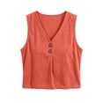 thumbnail image 4 of Tank Tops For Women Orange Womens Tops Fashion Sleeveless V Neck Sleeveless Tank Vest Summer Tee Womens Tank Tops, 4 of 4
