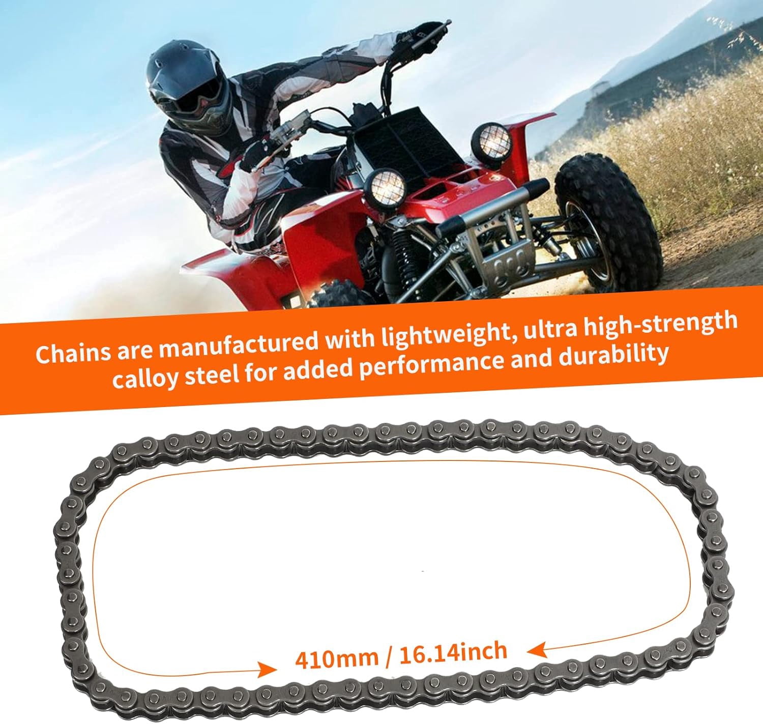 25H 62 Links Starter Chain for 50cc 70cc 90cc 110cc 125cc Chinese