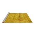 thumbnail image 2 of Ahgly Company Machine Washable Indoor Round Medallion Yellow Traditional Area Rugs, 4' Round, 2 of 4