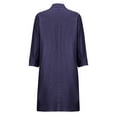 thumbnail image 6 of Holloyiver Women's Loose Double Pocket Long Sleeve Solid Color Cotton Cardigan Dresses S-4XL, 6 of 8