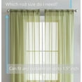 thumbnail image 2 of THD Serenity Sheer Voile Window Treatment Rod Pocket Curtain Panels - Curtains for Living Room - Set of 2 (Sage, 54 W x 84 L), 2 of 6