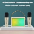 thumbnail image 4 of Usloyux Microphone Audio Machine Savings Clearance, Car Mounted Desktop Outdoor Sports Convenient Rgb Bluetooth Speaker Home Mini Karaoke Card Voice Prompt Audio Gift 5W With Colored Lights And, 4 of 7