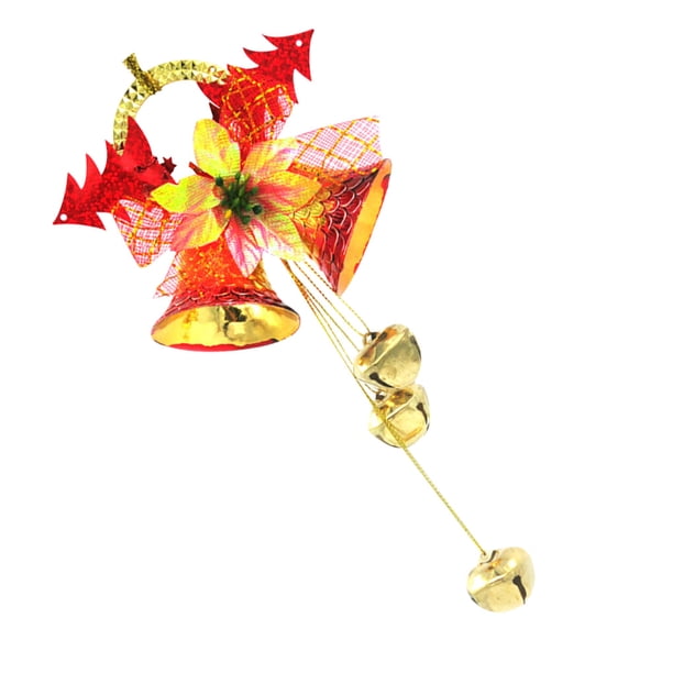 Bewildely Pequeña campana colgante árbol de Navidad plástico Navidad pequeña campana colgante para decoración del hogar Kits de decoración para fiestas Rojo Bewildely HA002215-01