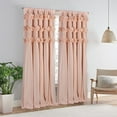 thumbnail image 2 of EvJk Peach Blackout Window Curtain 54" x 84", 2 Panels Curtains with Handmade Ruffles, 2 of 5
