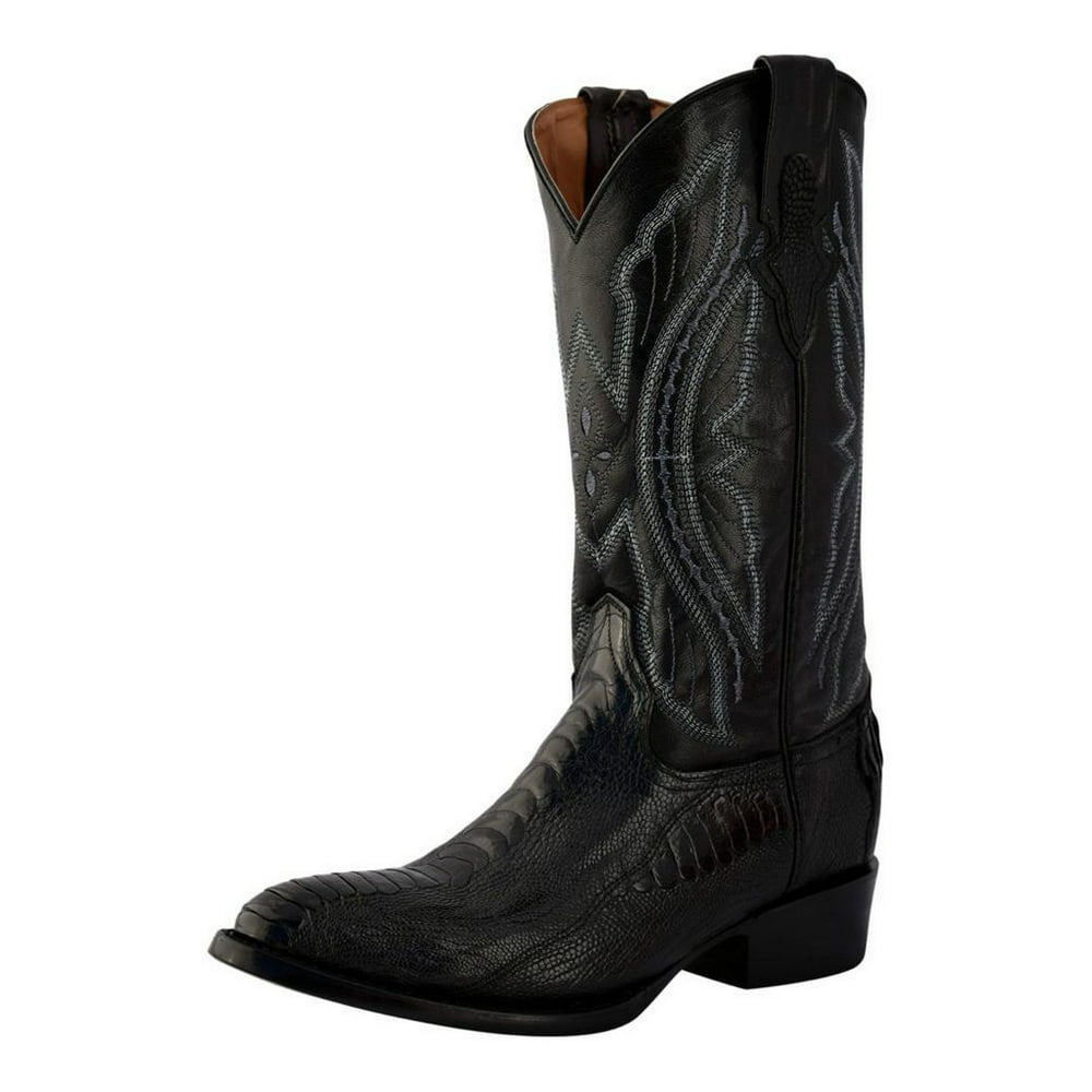 Ferrini - Ferrini Western Boots Mens Ostrich Leg Round Toe Cowboy Black ...