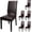 Deep Coffee, variant on Dining Chair Covers, Pu Leather Chair Cover Stretch Dining Room Chair Slipcovers Washable Removable Kitchen Chair Protector for Dining Room (4, Dark Tan)