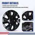 thumbnail image 4 of 4PCS/Set 16 inch Hubcaps Compatible with 2018-2026 Nissan Kicks,Compatible with Steel Wheel,Snap-on with Retention Rings,Black Lacquer, 4 of 8