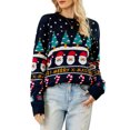 thumbnail image 1 of Camiseta de manga corta Irfora Suéter navideño para mujer X-MAS Tree Manga larga O Cuello Suéteres casuales Irfora Camiseta de manga corta, 1 of 5