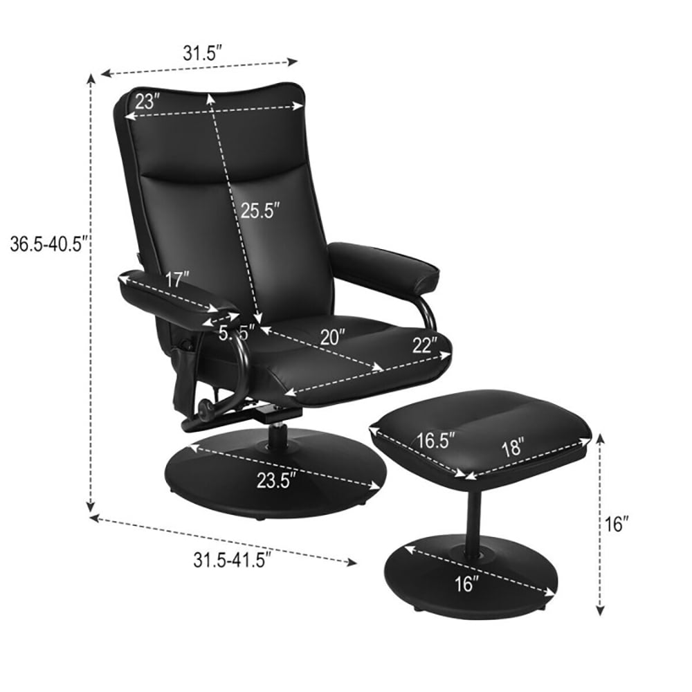 Finihen Massage Recliner Chair, Electric Massage Recliner Chair with Ottoman and Remote Control, for Living Room, Bedroom, Black Finihen Massage Recliner Chair, Electric Massage Recliner Chair with Ottoman and Remote Control, for Living Room, Bedroom, Black