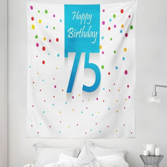 Party Tapestry, Colorful Rain with Polka Dots Hand Written Celebration Party Theme, Fabric Wall Hanging Decor for Bedroom Living Room Dorm, 5 Sizes, Multicolor, by Ambesonne