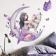thumbnail image 2 of Etiqueta engomada del patrón de la princesa y el lobo de la luna para el fondo de la habitación de las niñas etiqueta de la pared sala de estar, sofá, pared de TV, 2 of 5
