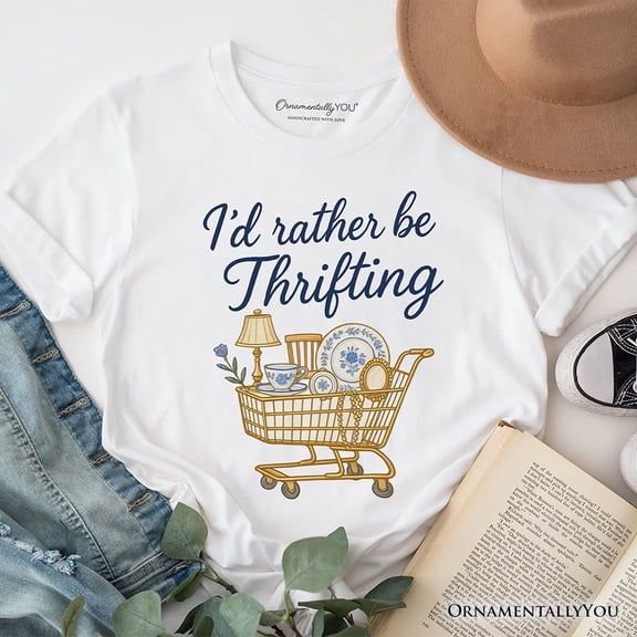 I’d Rather Be Thrifting T-Shirt, Vintage Thrift Shop Lover Tee