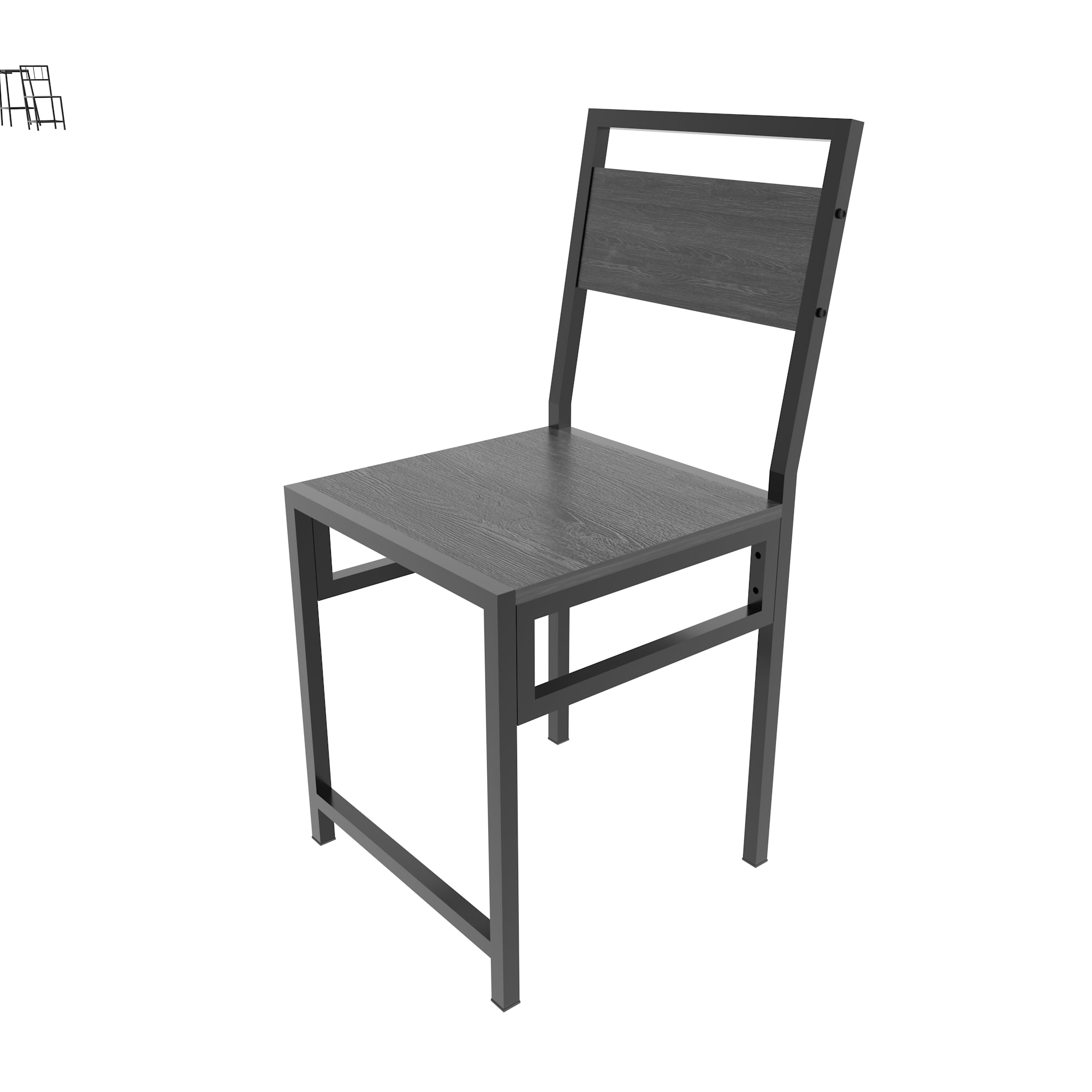 HOQBN 5 Piece Industrial Dining Table Set with 2 Dining Chairs & 1 Storage Bench,Wood Grain Rectangular Kitchen Table with Built-in Wine Rack, Metal Frame Space Saving Dinner Furniture