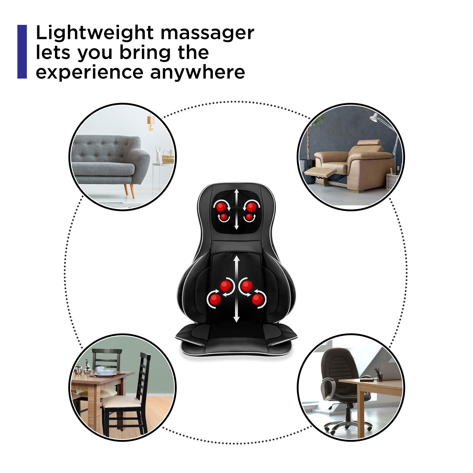 Air Compression Shiatsu Neck & Back Massager Seat w/ Heat, Rolling Mas –  Best Choice Products