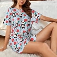 thumbnail image 4 of Sikiie Panda And Rose Womens Pajama Sets Short Sleeve Top With Pants Sleepwear 2 Piece Lounge Set-XX-Large, 4 of 6