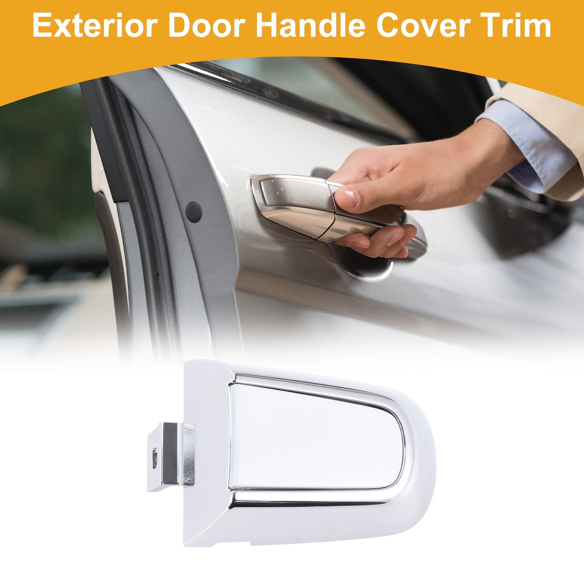 Unique Bargains Car Door Handle Cover White for Chevrolet Malibu 2016-2018