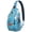 Sky-blue-98, variant on Colorful Weed Sling Bag for Men & Women - Durable Chest Bag with Secure Zippers for Biking & Urban Use - Hemp Leaf & Marijuana Leaf Aesthetic