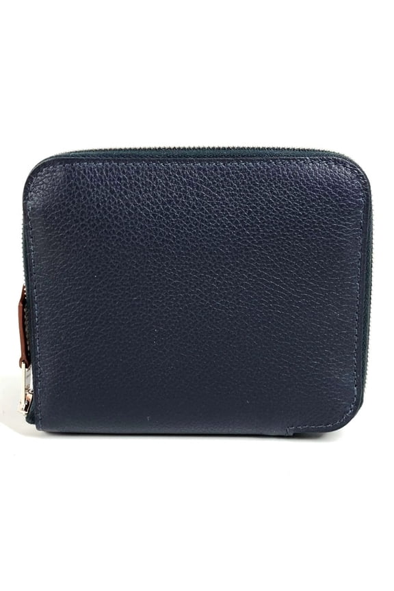 Pre-Owned HERMES Azap Silkin Compact Business Card Case, Pass Coin Purse, Wallet, Leather,...