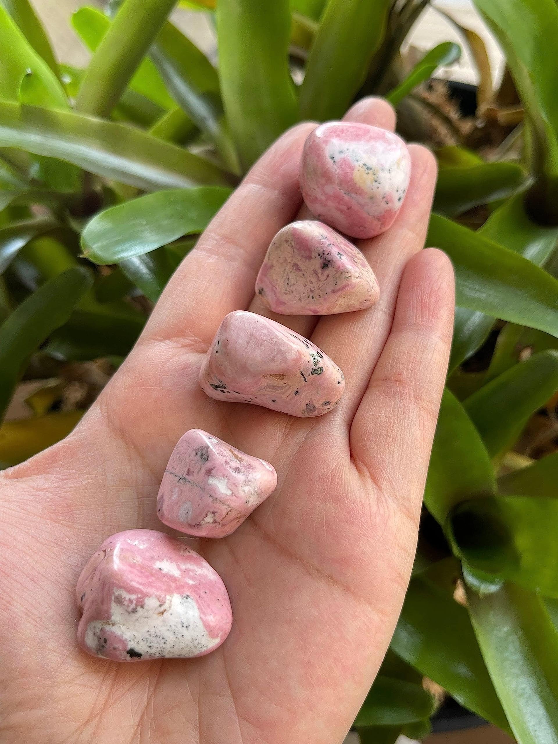 Rhodonite Tumbled Stones, Polished Rhodonite Gemstone, Rhodonite Healing Crystals (Rhodonite, 3 Pound)