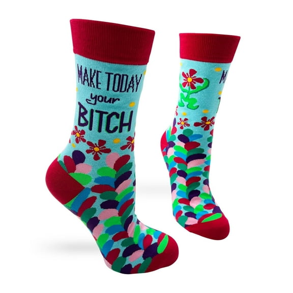 Fabdaz Make Today Your B-tch Funny Novelty Crew Socks for Women