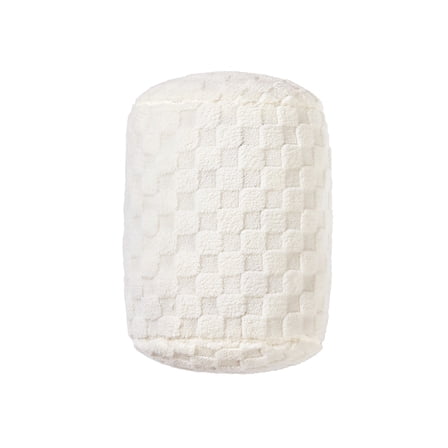 Mainstays 11" x 10" White Sherpa Check Bolster Decorative Pillow