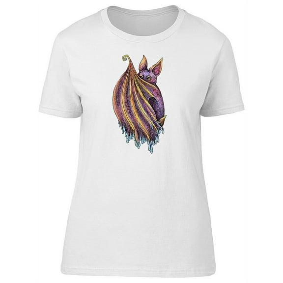 Cool Purple Magical Bat  T-Shirt Women -Image by Shutterstock, Female XX-Large